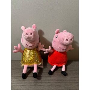 Peppa Pig‎ plushies Set of 2: Classic Peppa & Hollywood Peppa
